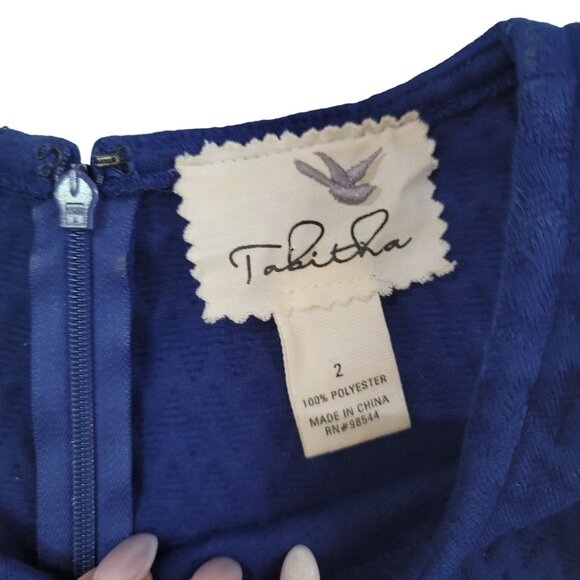 Tabitha saphire royal Blue Textured Sleeveless Sheath Dress Size 2 - Picture 3 of 6